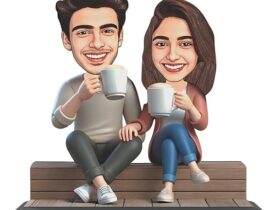 Unique Caricature Drawing for Couples